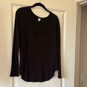 Old Navy Black Ribbed Long Sleeve Top